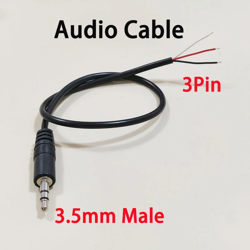 1PC 2.5mm 3.5mm Mono Stereo Male Female Plug Jack Connector 2/3/4Pin AUX Extension Wire DIY Audio Earphone Mic Repair Cable