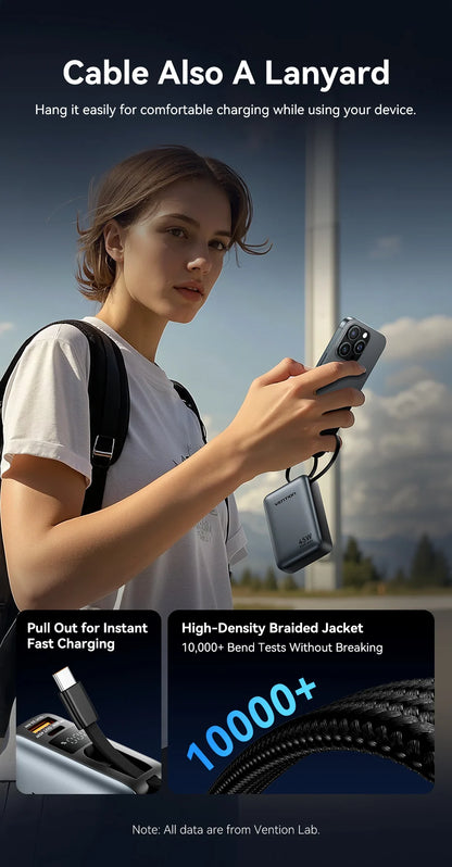 Vention CCC 45W 20000mAh Power Bank Fast Charging Portable Charger for iPhone 18 Pro Max Samsung Galaxy Battery 3C Powerbank