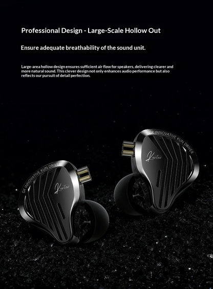GK-KUNTEN Wired Earphones Flagship Single Motion In Ear Heavy Bass Fever HIFI High Quality Earphones