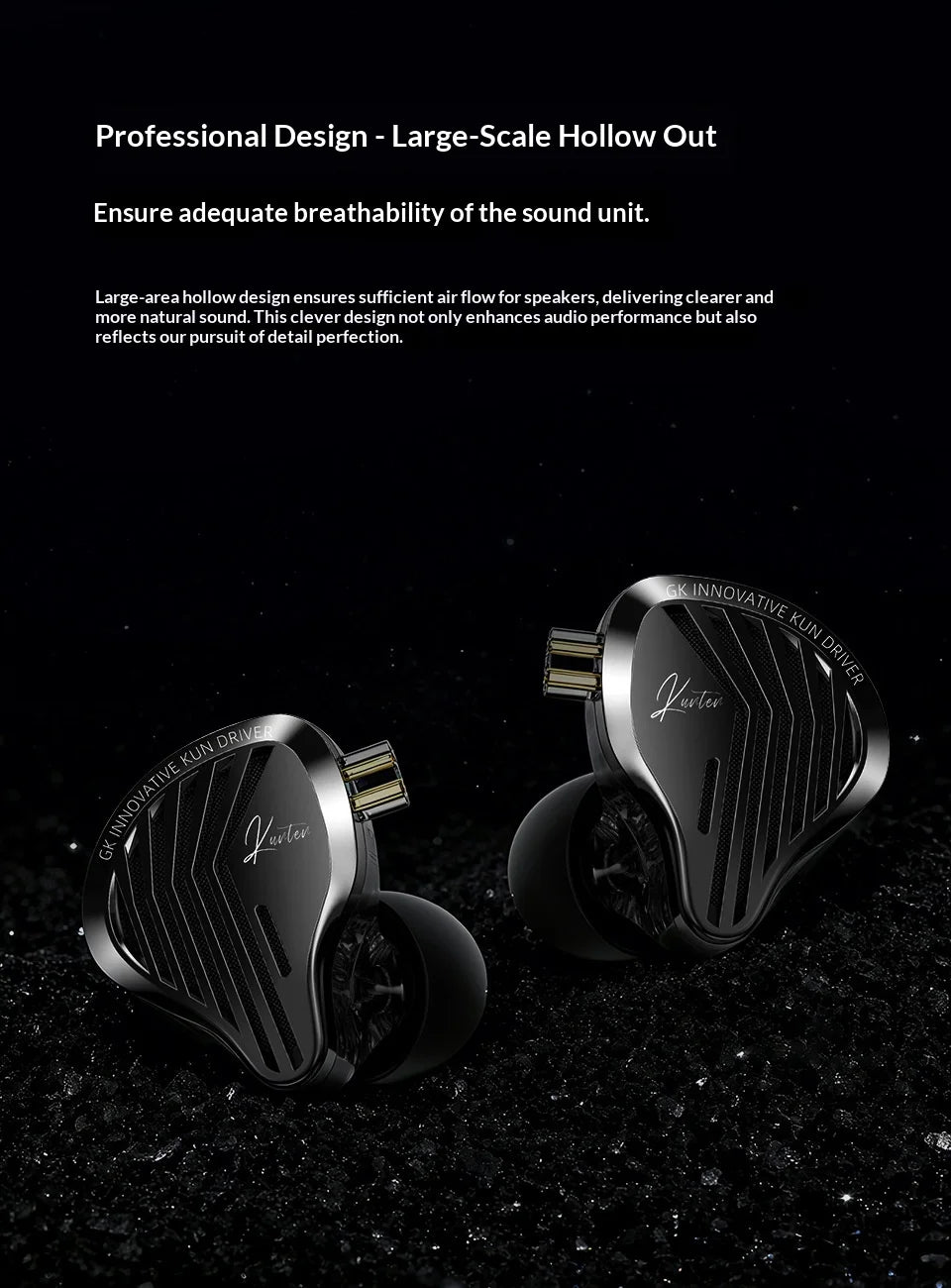 GK-KUNTEN Wired Earphones Flagship Single Motion In Ear Heavy Bass Fever HIFI High Quality Earphones