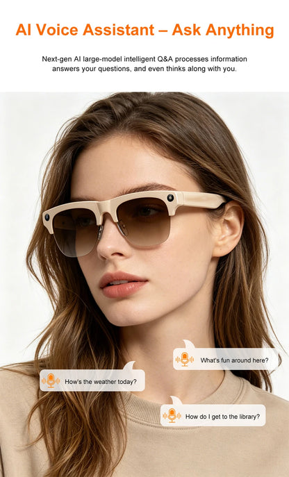 OnePlus Smart Glasses 800W Pixel 4KHDCamera Remote Control Touch Voice Translation Bluetooth Call Video Recording Music Sunglass
