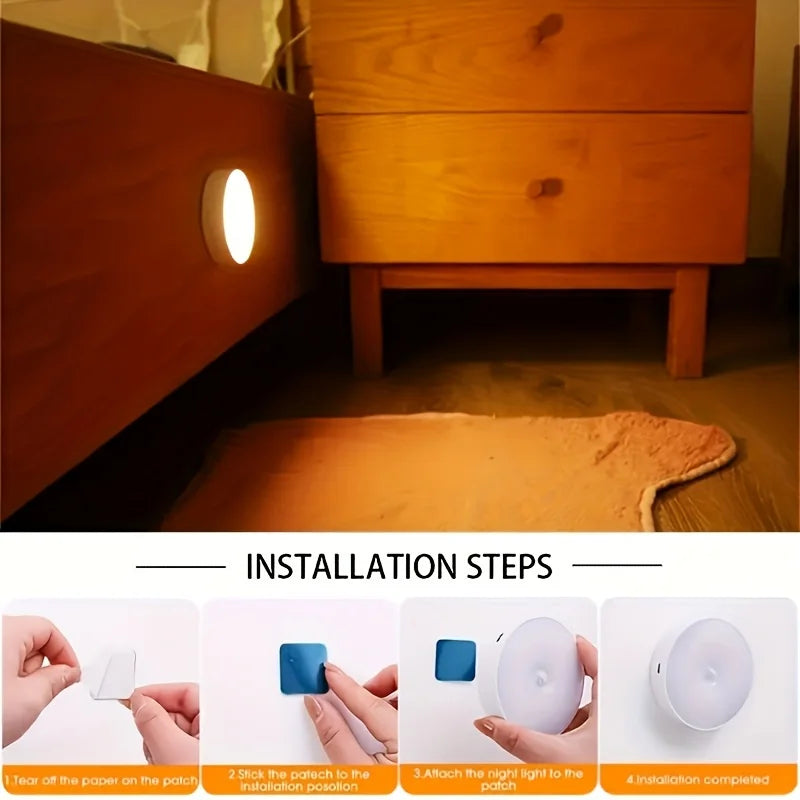 6pcs motion sensor night light-wireless LED detector light for bedrooms, stairs, closets and room decoration- wall lights