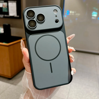 Shockproof Frosted Contrast Color Magnetic Case For iPhone 17 16 15 14 13 12 11 Pro Max Magnetic Capa Lens Protection Cover