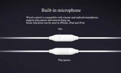 Original Xiaomi Earphone Wired 3.5MM In-ear Sport Music Headphone with Mic HiFi Gaming Headset For Redmi POCO Huawei Samsung