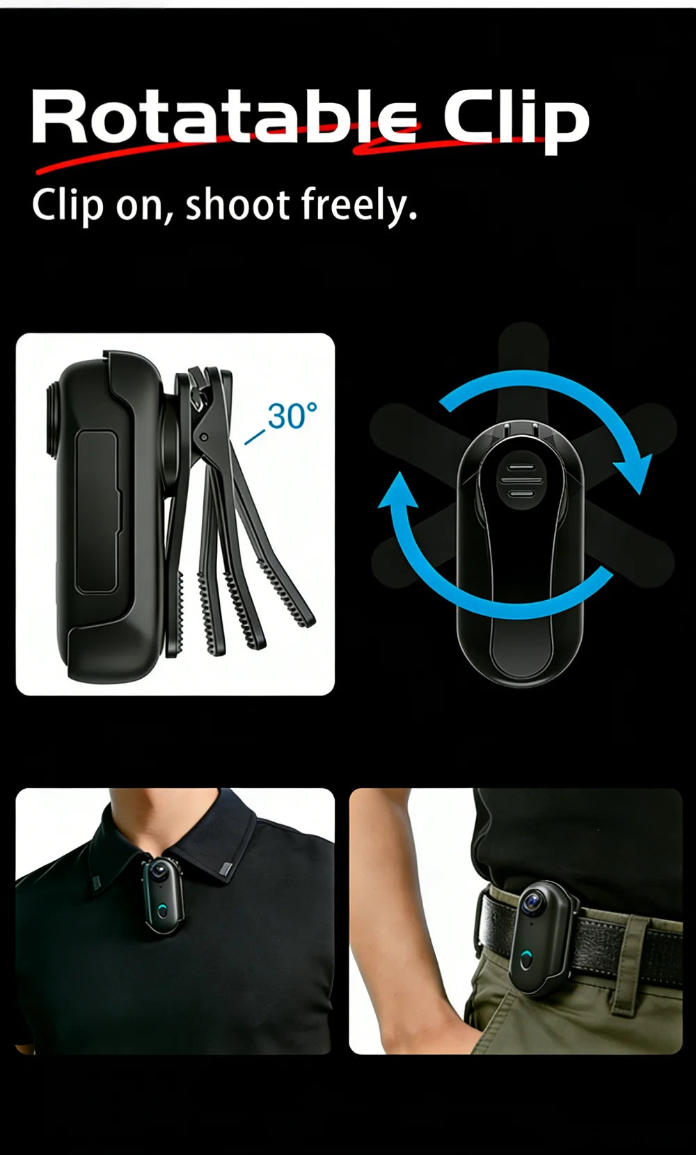 4K HD Mini Vlog Camera with WiFi Wireless Portable Action Body Cam for Sports Travel Photography Pocket Sized Video Recorder