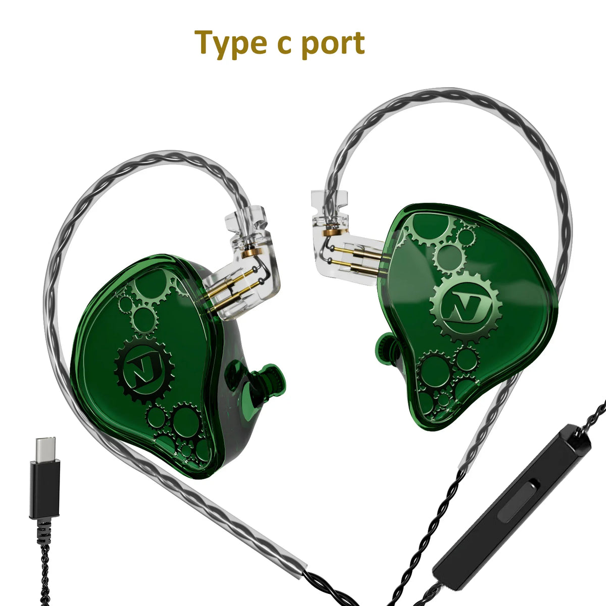 ND Venus Type C/3.5mm Wired Headphones Dynamic Drive HiFi Bass Stereo Music Earphones Noise Cancelling Game Headset For Phone PC