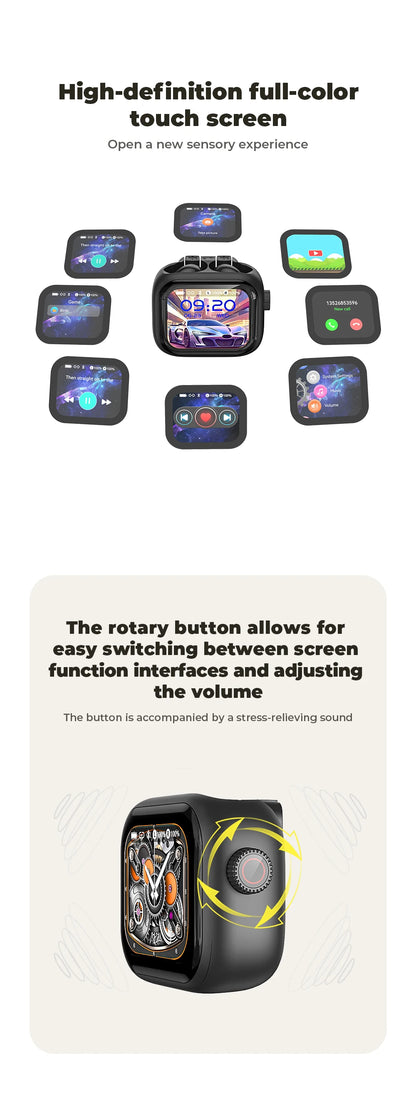 Headphones Bluetooth 5.2 TWS HTC Wireless Earphones Sports Earbuds With Microphone Full HD LCD Display Control Music Headset