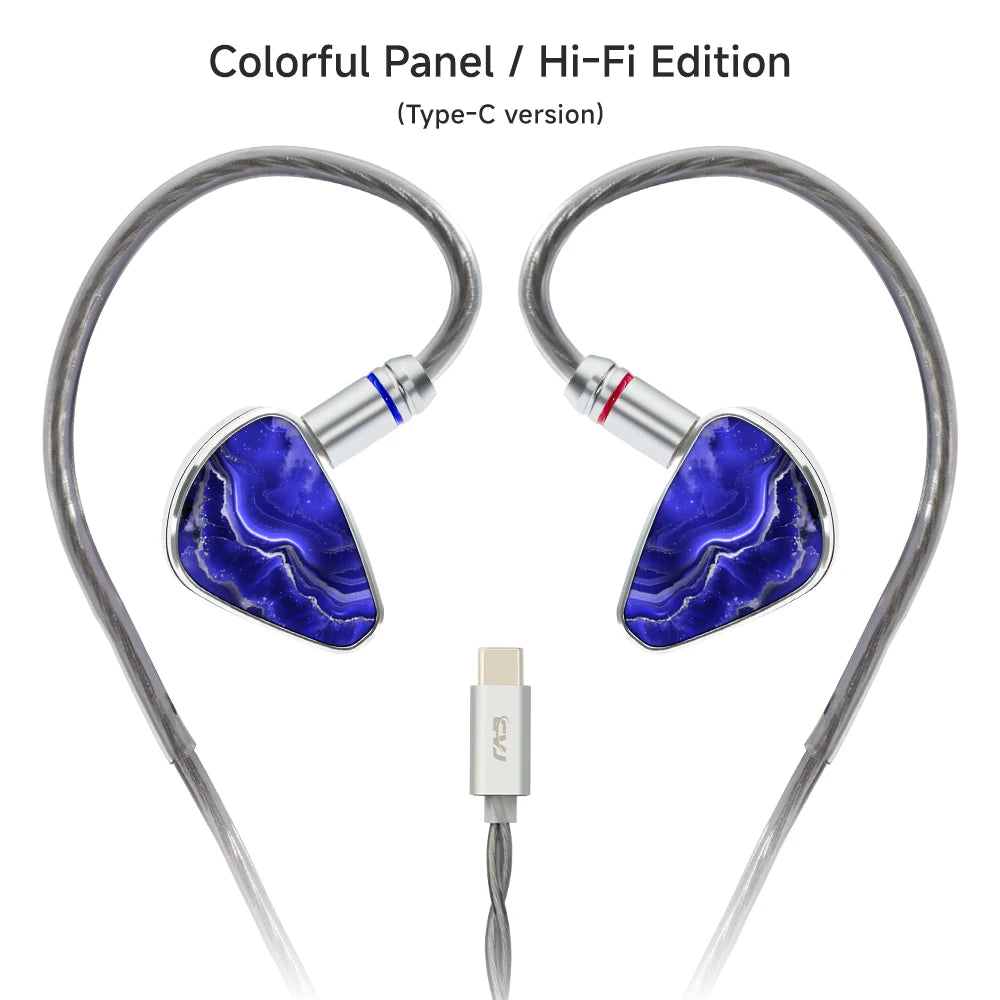 CVJ KIRA HiFi IEM In-Ear Earphones Wired Detachable Cable 3.5mm Type-C 4.4mm Balanced Earbuds For Music Gaming Anime Design
