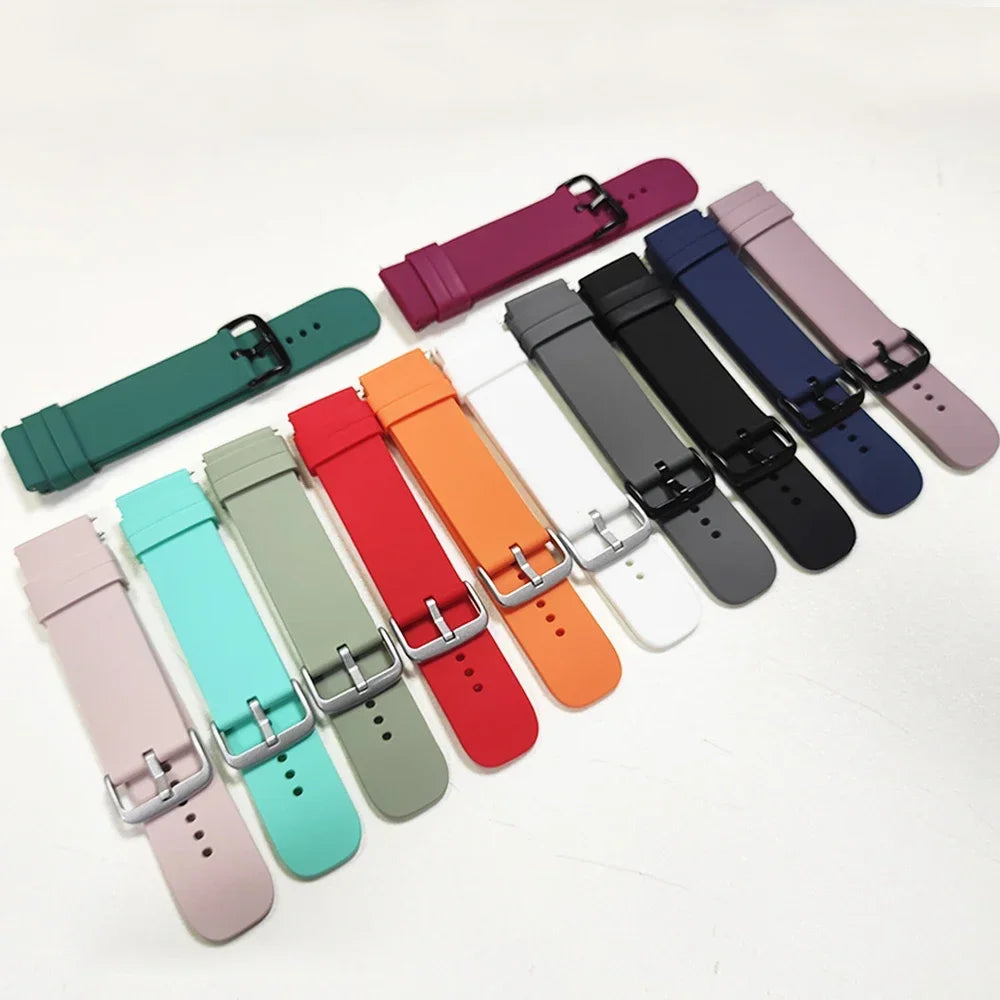 20MM Sport Silicone Strap For Amazfit Bip S Smart Watch Band for Amazfit GTS 4 2 Mini 3 2E Bracelet Bip U/U Pro/ GTR 42mm Correa