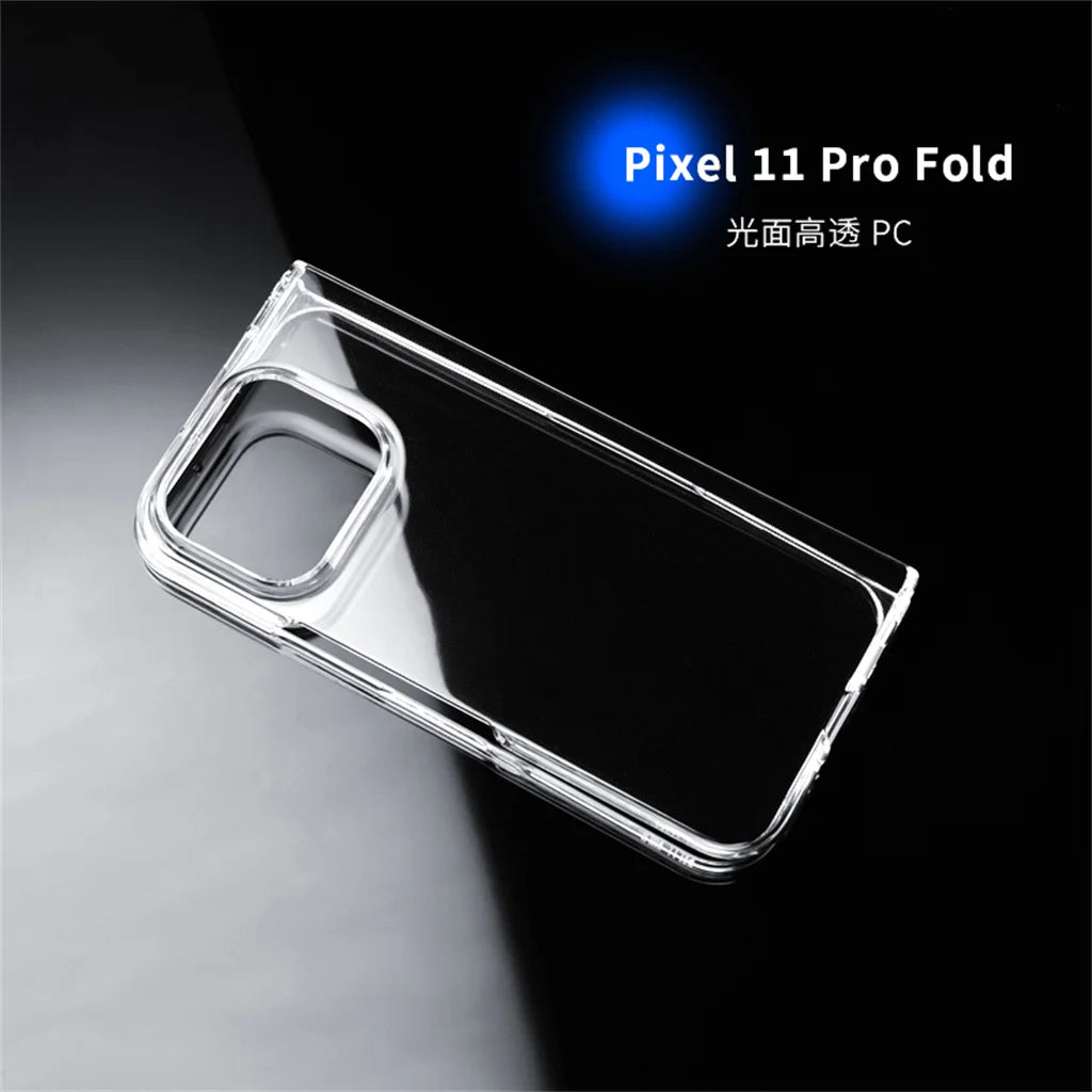 Hard PC Transparent Phone Case For Google Pixel 9 10 11 Pro Fold Front Back Clear Bumper  Shockproof Protective Cover Funda Etui