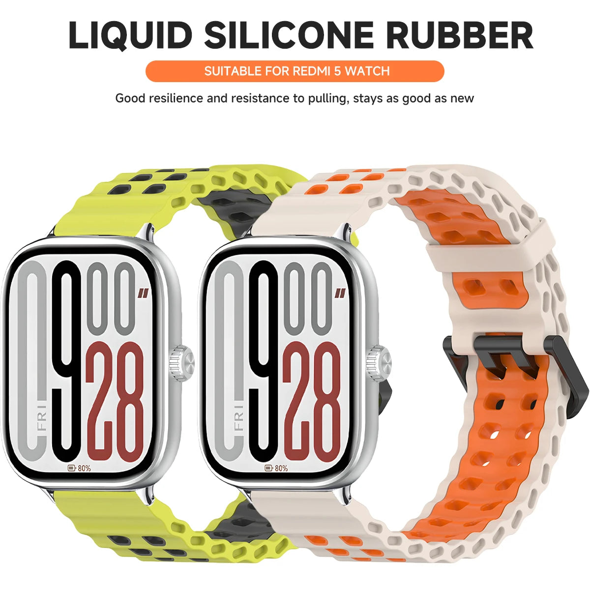 Soft Silicone Strap for Redmi Watch 6 5 4 Sports Two Tone Wristband for Xiaomi Mi Band 8 9 Pro Adjustable Rubber Wristband