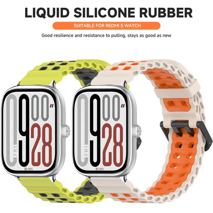 Soft Silicone Strap for Redmi Watch 6 5 4 Sports Two Tone Wristband for Xiaomi Mi Band 8 9 Pro Adjustable Rubber Wristband