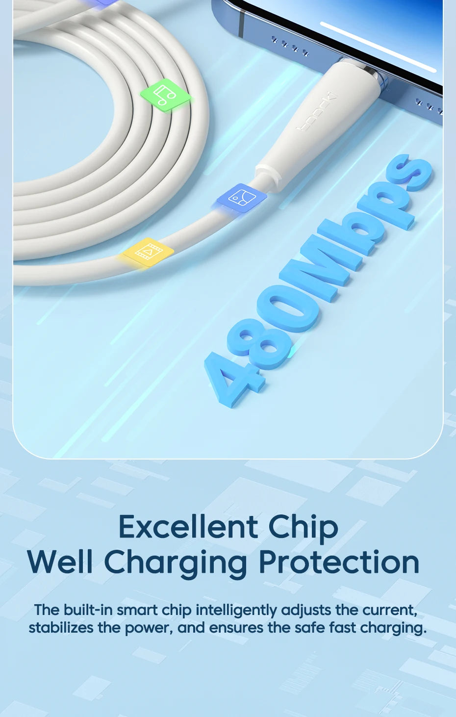Toocki USB Cable For iPhone 15 14 13 12 11 Pro Max XR XS 8 7 6 Plus Fast Charging Wire For iPhone Charger Charging Cable Cord