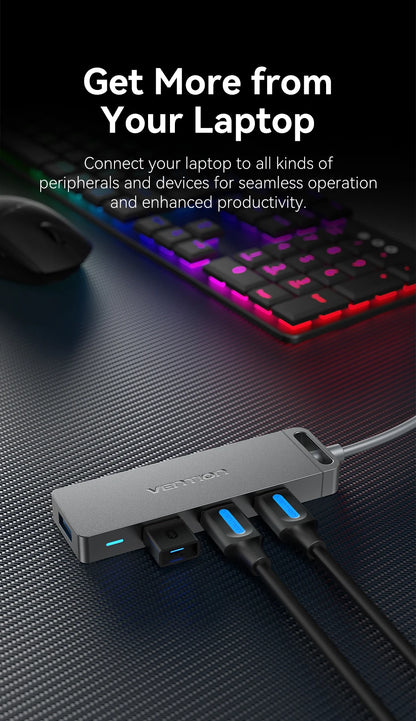 Vention USB Hub High Speed 4 Ports Multi USB 3.0 to USB 3.0 Hub Splitter Adapter for MacBook Pro iPad Pro Xiaomi Lenovo USB Hub