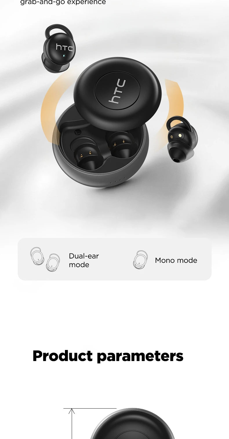 HTC NE91 Wireless Bluetooth Earbuds Noise Cancelling Headphones for Office Nap Work Break Comfortable Lightweight Sleep Earbuds