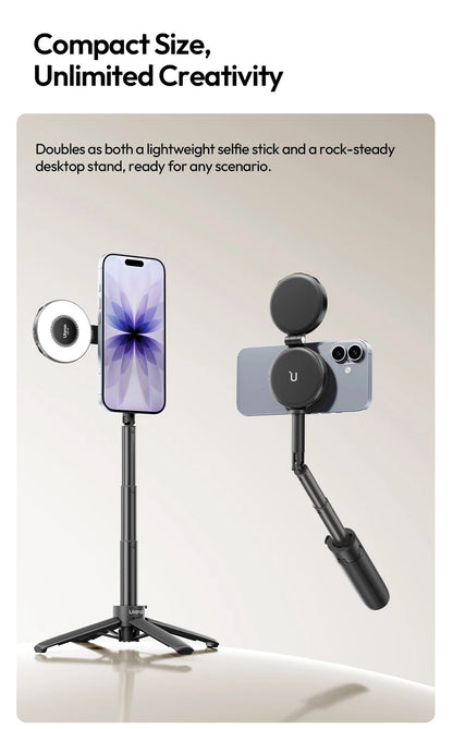 Ulanzi MT71 Magnetic Mini Selfie Stick Telescoping Pole Phone Handle Desktop Tripod for iPhone 17 16 15 14 Android for Travel