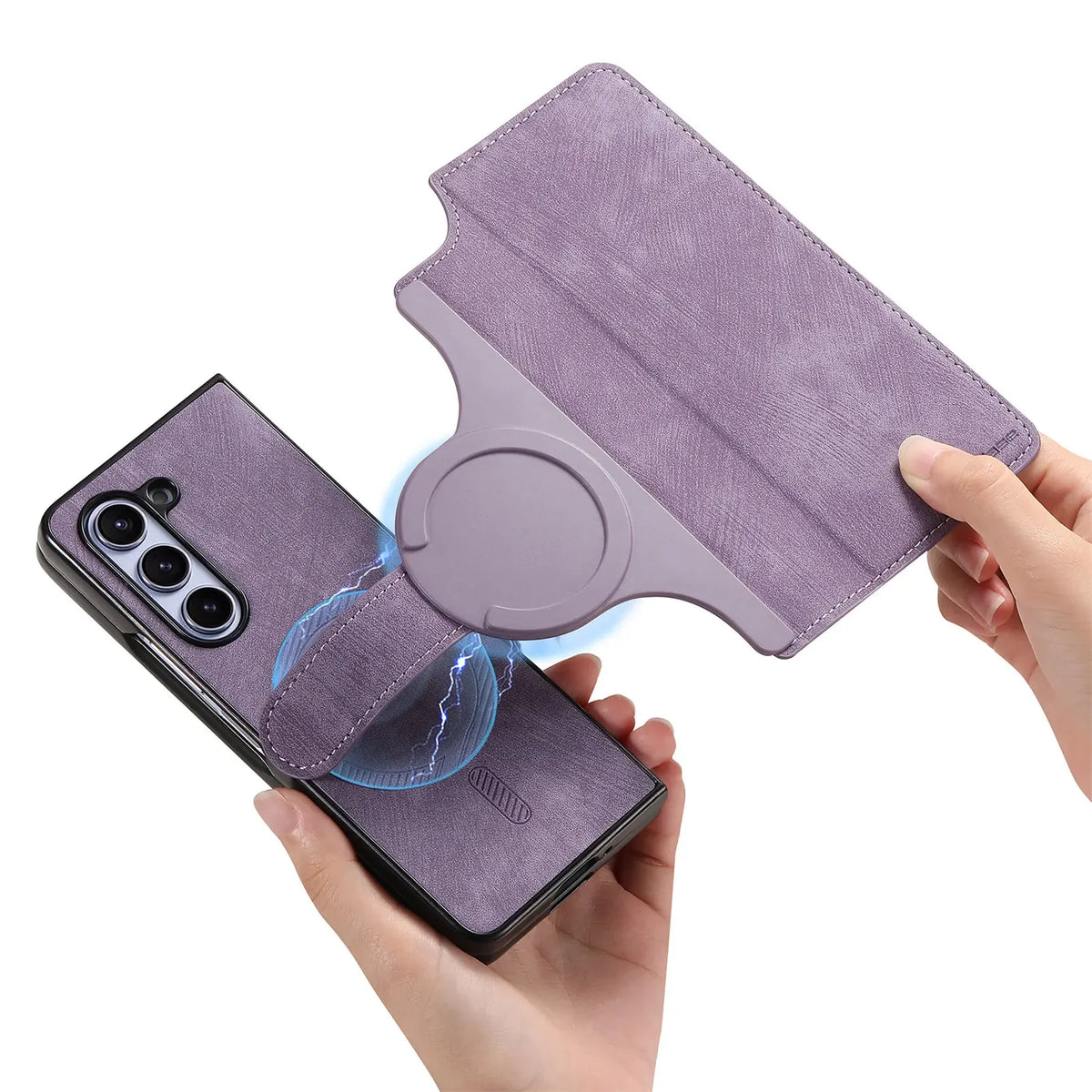 2 in 1 Detachable Cards Solt Wallet Flip Book Case For Samsung Galaxy Z Fold 6 5 5G Fold6 Fold5 Removable Bag Magnetic Cover