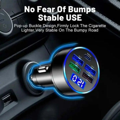 4 Port USB Car Charger Super Fast Charging Adapter For iPhone 17 16 For Samsung For Xiaomi Android Mobile Phones Car Charger
