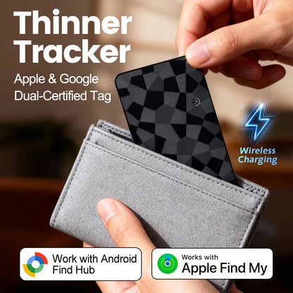 Smart Tag Wallet Tracker Card Dual System Anti-Lost GPS Tracker Item Finder Compatible With Google Find Hub & Apple Find My