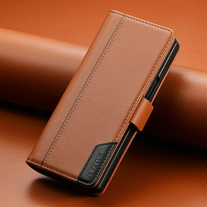 Luxury Leather Wallet Cover for Samsung Galaxy Z Fold 7 5G 2025 Flip Case Magnetic Book Business ZFold 3 4 5 6 Fold7 RFID Cover