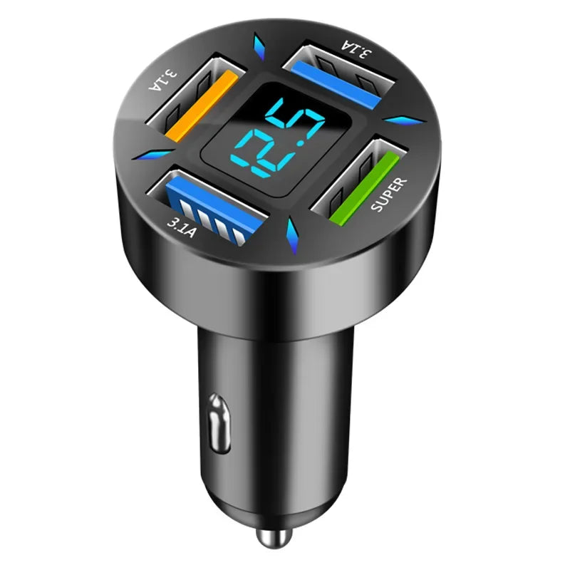 PD Quick Car Charger QC3.0 2.4A 4 Ports USB Fast Charging Car Adapter Cigarette Lighter Socket Splitter For iPhone Xiaomi