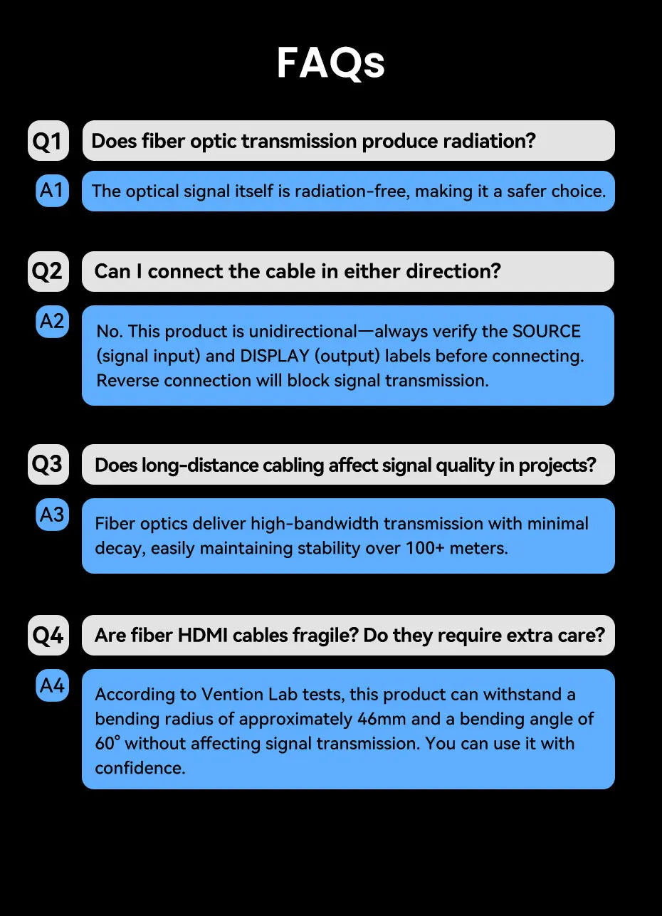 Vention 8K Fiber Optic HDMI 2.1 Cable 4K240Hz Dynamic HDR/VRR/ALLM/HDCP 2.3 Compatible for Samsung LG TV Box PC PS5/4 HDMI Cable