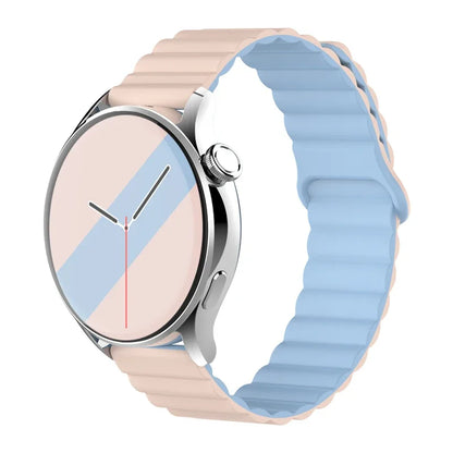 Magnetic Loop For Samsung Galaxy watch 7/6/5 pro/4/Classic/active 2 20mm 22mm band Silicone link bracelet huawei GT 2-3-4 strap