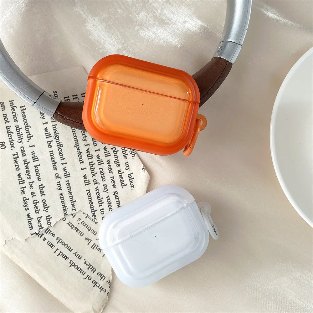 For Airpods Pro 3 Case,Pure Color Orange TPU Protective Earphone Cover For Airpods Pro 2/Airpods 4 3 2 1 Cover Funda
