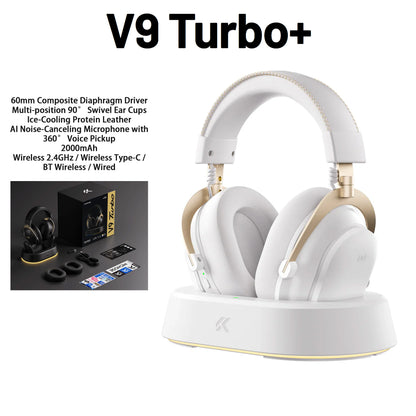 MCHOSE V9 Turbo+ E-sports Magnetic Wireless Gaming Headset 7.1 Surround Sound 90° Swivel Ear Cups Low Latency Magnetic Charging