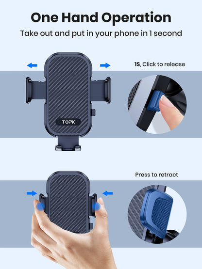 TOPK Upgraded Hook Clip Car Holder FOR Phone, Air Vent Universal Mount, Super Stable Fit for iPhone Truck Smartphones