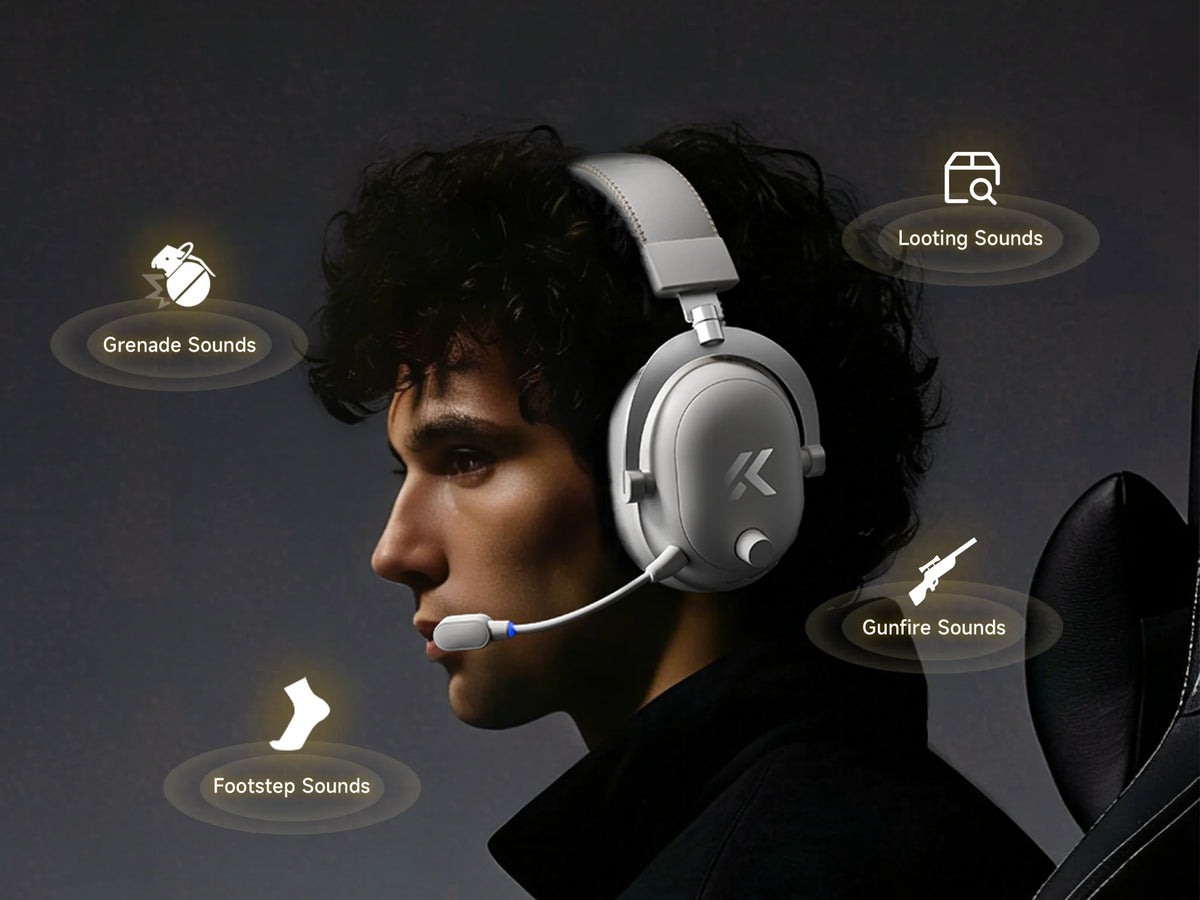 MCHOSE V9 Turbo+ E-sports Magnetic Wireless Gaming Headset 7.1 Surround Sound 90° Swivel Ear Cups Low Latency Magnetic Charging