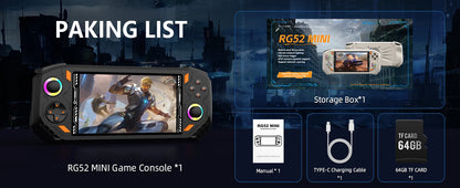 AISLPC RG52 MINI Handheld Game Console Dual System 2.4G WIFI 5.5" IPS Screen 30+ Emulator Potable Retro Games Console Pocket