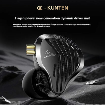 GK-KUNTEN Wired Earphones Flagship Single Motion In Ear Heavy Bass Fever HIFI High Quality Earphones