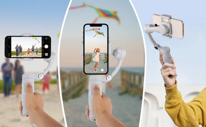 3-Axis Gimbal Handheld Self Stabilizer with Tripod Selfie Stick Vlog CellPhone Video Recorder for iPhone 17 Smartphone Mobile