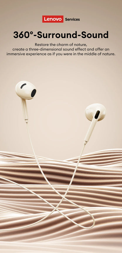 Lenovo YF02 Wired Gaming Headphones 3.5mm/Type-C For Mobile Phones  Computers And More HiFi Sound Music Wired Earphones With Mic