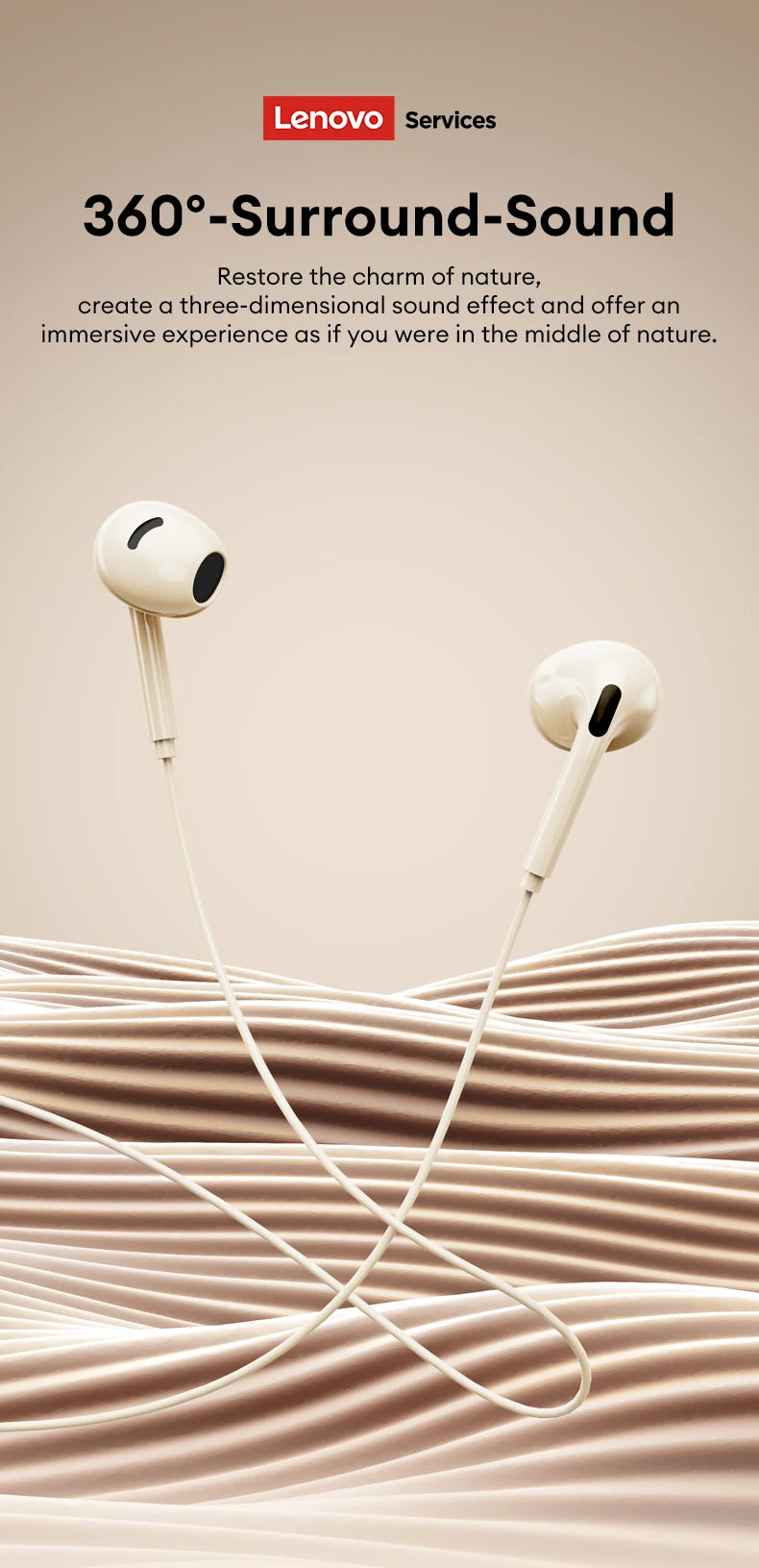 Lenovo YF02 Wired Gaming Headphones 3.5mm/Type-C For Mobile Phones  Computers And More HiFi Sound Music Wired Earphones With Mic