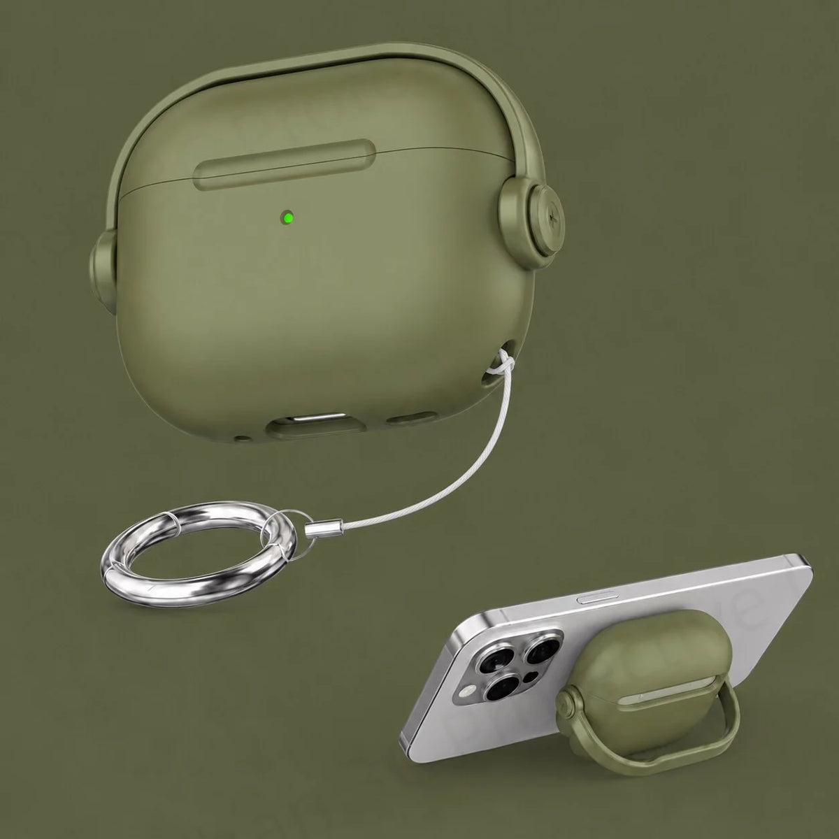 For AirPod Pro3 Case With Lock Shockproof Protective Cover with Cleaner Kit For Airpod 4 Case For AirPods Pro 3 Phone Stand Case