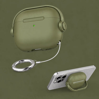 For AirPod Pro3 Case With Lock Shockproof Protective Cover with Cleaner Kit For Airpod 4 Case For AirPods Pro 3 Phone Stand Case