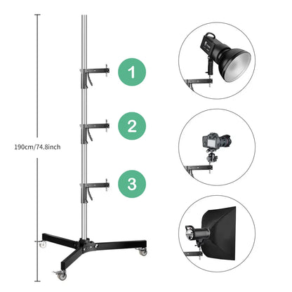 Super Stable Stainless Steel Big Tripod 2.8M Foldable Lighting Stand Tripod Photography For Fill Spot Light Softbox Photo Studio