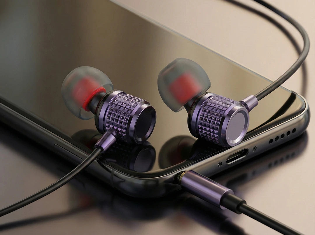 USB Type C Earphones HiFi Heavy Bass Earbuds Metal In Ear Noise Reduction 3.5MM Wired Headphones For Samsung S25 24 Z Fold7 Flip