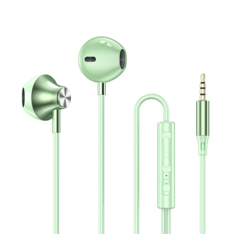 USB Type C Headphones HiFi Bass Stereo Volume Control Music 3.5mm Wired Earbuds With Mic For Galaxy S24 Ultra iPhone 15 Pro Max