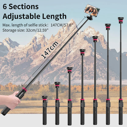Ulanzi MT-84 Portable Bluetooth Selfie Stick Smartphone Tripod Quick Release With Wireless Bluetooth Controller For iPhone 15 14