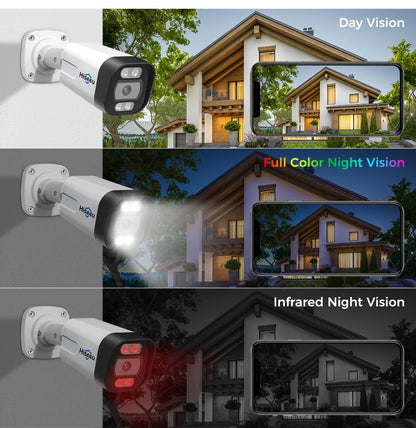 Hiseeu POE 5MP 8MP 4K IP Camera Color Night Vision Face Detection Waterproof H.265 Home Security Surveillance CCTV Cameras