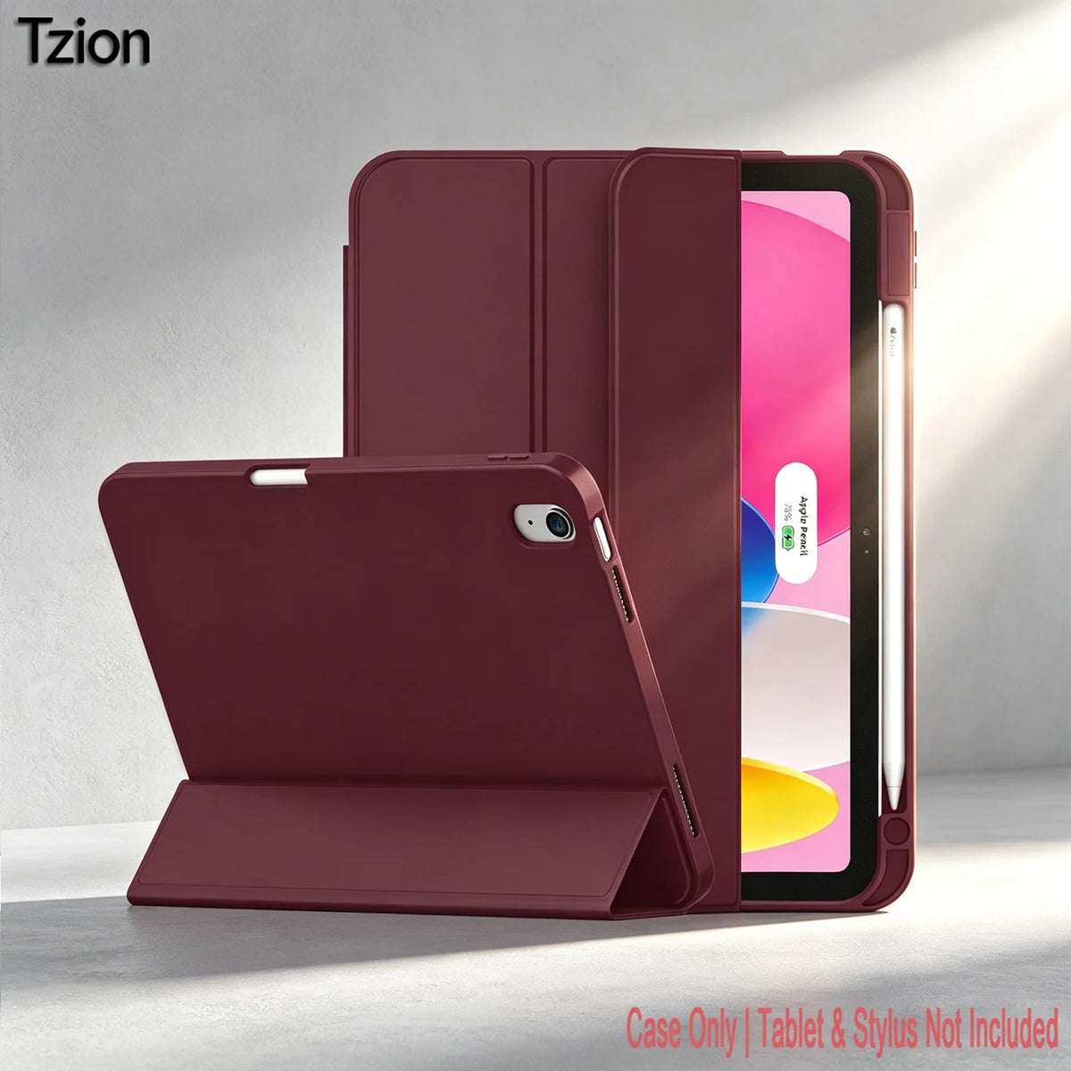 Case for iPad 10th Gen 2022 /(A16)11th Gen 2025,Auto Sleep/wake,Slim Tri-fold Stand TPU Back Protective Cover with Pencil Holder