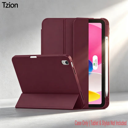 Case for iPad 10th Gen 2022 /(A16)11th Gen 2025,Auto Sleep/wake,Slim Tri-fold Stand TPU Back Protective Cover with Pencil Holder