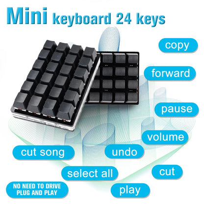USB Programming Macro Custom Mechanical Keyboard RGB 24/16/12/9/8/4/3/2 Key Copy and Paste DIY Gaming Mini Keypad Macropad