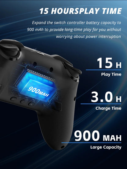 DATA FROG Wireless Controller For Switch OLED Console Pro Gamepad with Rechargeable Battery Programmable Turbo RGB Light