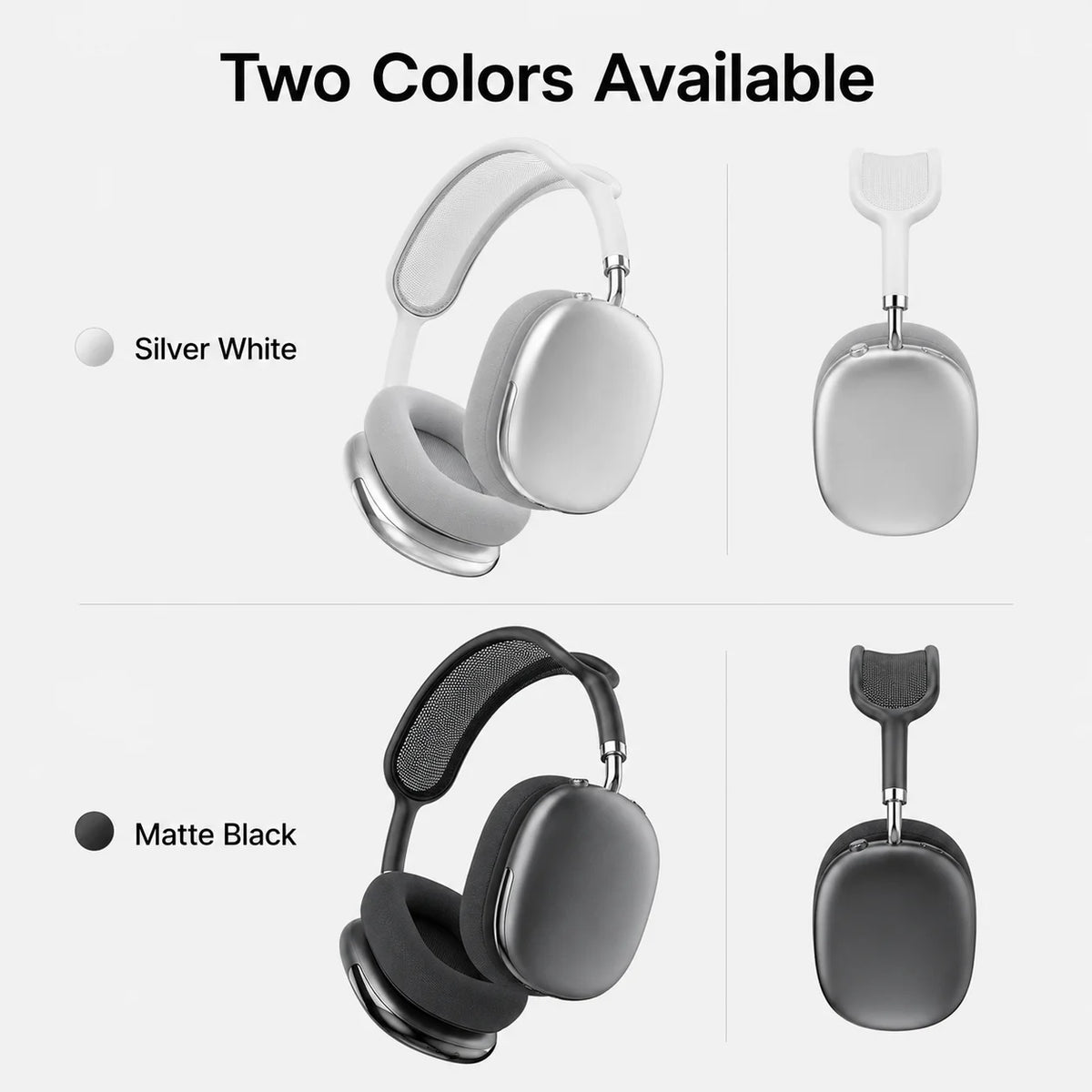 ANC Bluetooth Headphones Wireless Earphones Over Ear 43dB Noise Cancelling HiFi Stereo 50H Playtime Bluetooth 5.4 AUX Cable