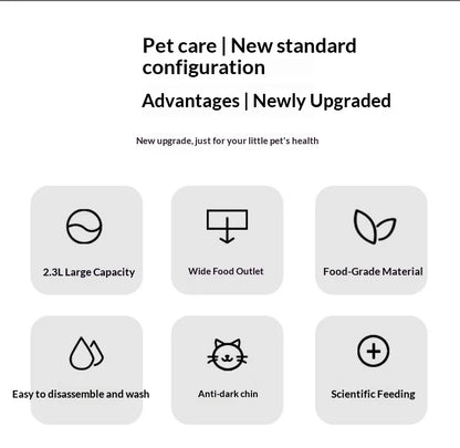 Large Capacity Automatic Pet Feeder and Water Dispenser All in One Dog Cat Bowl Smart Gravity Food Water Bowl for Pets