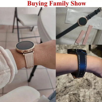 Watch Band For HUAWEI WATCH GT5 GT4 41mm PU Leather Bracelet 18mm Strap For Garmin VENU 4 /3S 2S/Forerunner 255S 265S Watchbands